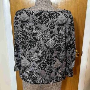 Floral Black and Gray Women's Top